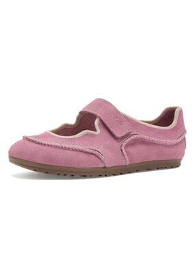 Mary Jane Flat Sneaker Suede Cushioned Hook-and-Loop Casual Shoe